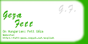 geza fett business card